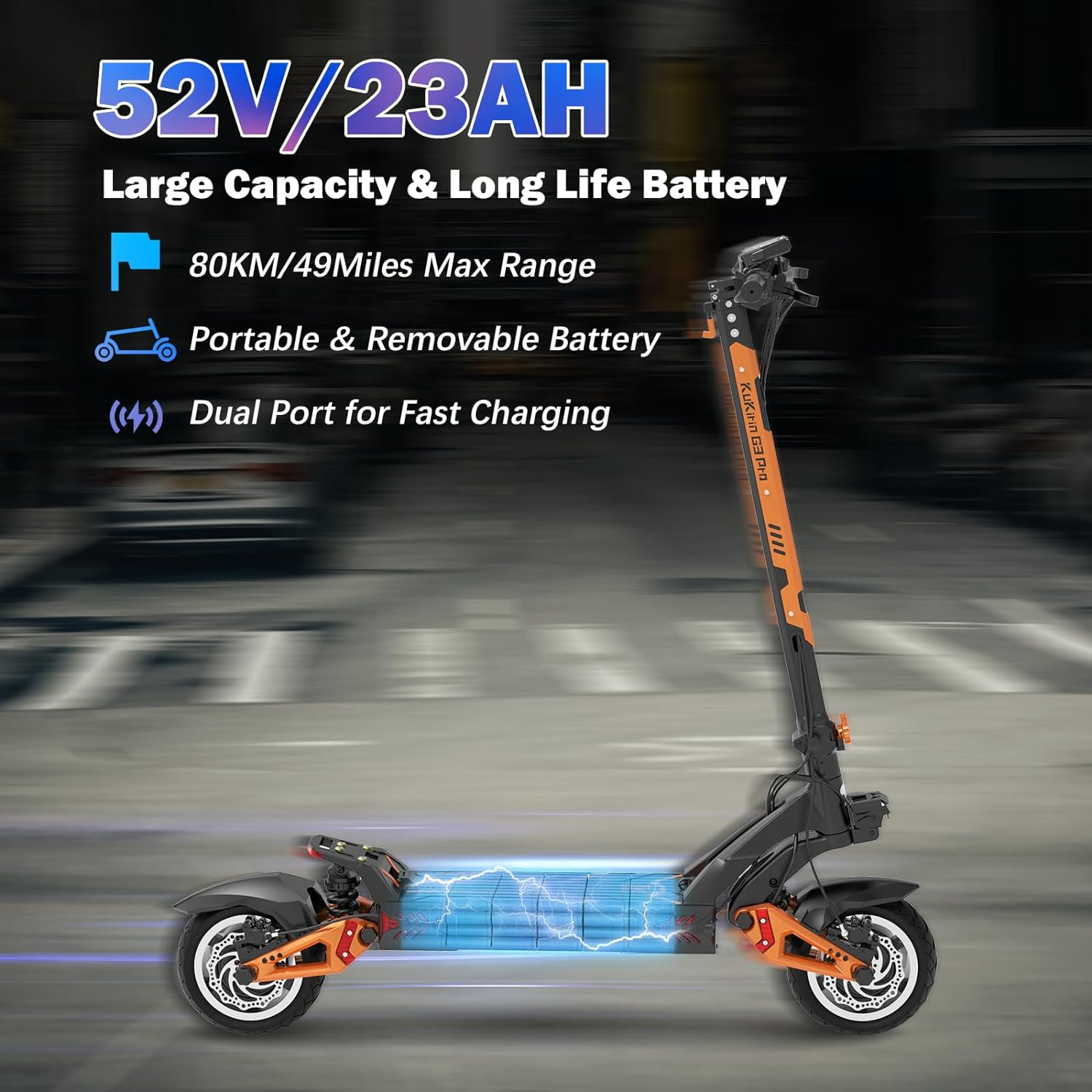 KUGOO Kirin G3 Pro Electric Scooter Dual Engine 1200Wx2 2400W Powerful ...