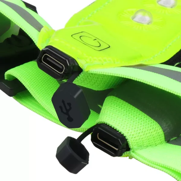 Green Reflective Illuminated Light Up Safety Vest Dusk Walking Running LED Bulbs - Image 5